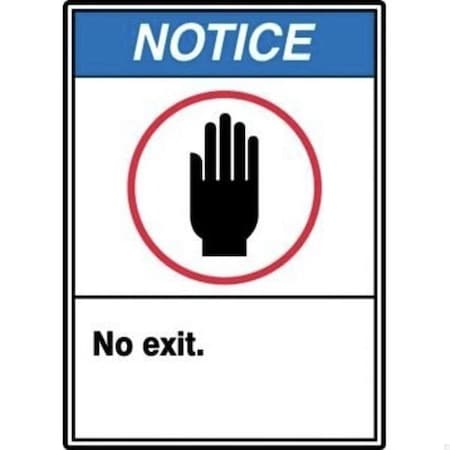Accuform No Exit, Accu-Shield, 14 in x 10 in, Mounting Holes MRDM825XP